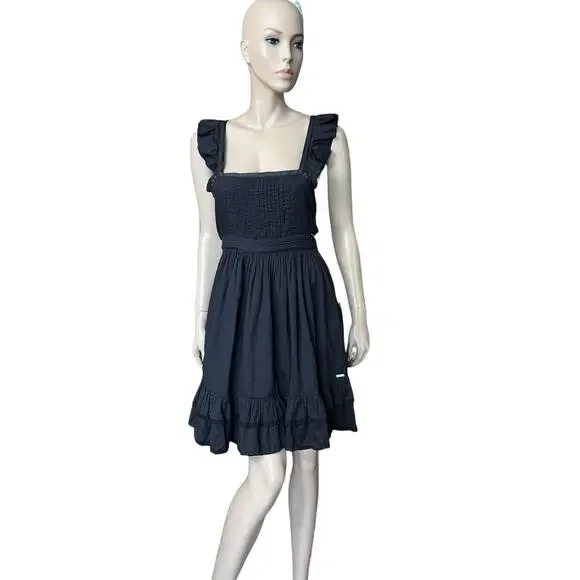 Superdry NEW Vintage Inspired Mini Dress Square Neckline Ruffles Straps Size M - Picture 10 of 15